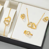 other : Parure Bijoux Femme Argent Strass 5 Pièces Collier Boucles Bague in van Seroa