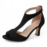Irine | Sandali da Donna - Stile Alla Moda e Confortevoli - €25 : Sandales pour Femme - Style Tendance et Confortables en Cuir in Néron van Seroa
