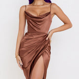 dresses : Robe Femme Élégante Satin Drapé in van Seroa