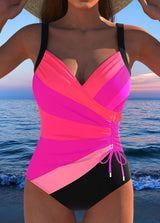 One-Piece Swimsuit : Maillot de Bain 1 Pièce Gainant Femme Luxe Wrap Coloré Maintien in van Seroa