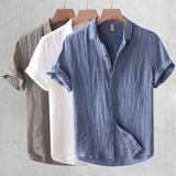 top blouses : Chemise Blanche Femme Lin Manches Courtes in van Seroa