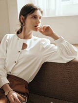 top blouses : Blouse Femme Élégant Boutonnée in van Seroa