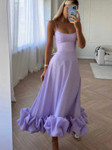 dresses : Robe Femme Élégante Midi in Pourpre van Seroa