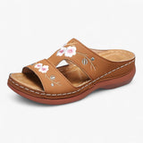 Sandales Femme Confortables avec Fleurs Décoratives - Élégantes et Légères