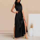 dresses : Robe Maxi Femme en Satin Élégante pour Soirée - Plusieurs Couleurs Disponibles in van Seroa