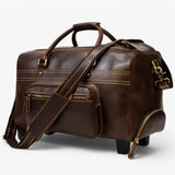 Bags : Trolley de Voyage en Cuir Marron Vintage, Bagage à Main Homme/Femme, Cabine/Grand in van Seroa