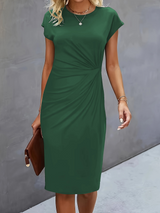 dresses : Robe Midi Femme Ajustée Élégante Chic - Idéale Soirée & Cocktail in Vert van Seroa