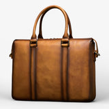 Sac Laptop Femme en Cuir Véritable Noir avec Bandoulière Réglable, 15.6 pouces