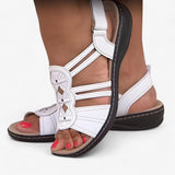Sandals : Sandales Femme Confortables et Élégantes en Cuir Noir avec Talon Compensé Bas in van Seroa