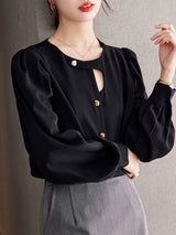 top blouses : Blouse Femme Élégant Boutonnée in van Seroa