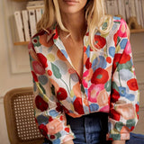 top blouses : Blouse à imprimé floral éclatant avec une touche bohème Femme in van Seroa