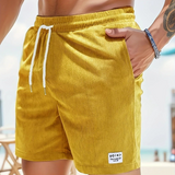 skirts : Short Femme Côtelé Velours Léger à Cordon - Confortable & Tendance in Jaune van Seroa
