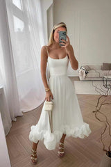 dresses : Robe Femme Élégante Midi in Blanc van Seroa