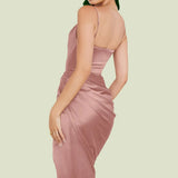 dresses : Robe Femme Élégante Satin Drapé in van Seroa