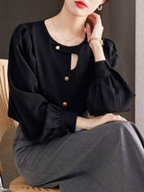 top blouses : Blouse Femme Élégant Boutonnée in van Seroa