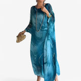 Dresses : Maxi Robe Femme Effet Marbre Élégante - Robe Longue d'Été Unique in van Seroa