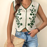 Pulls et gilets : Gilet sans Manche Femme Floral in van Seroa