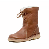 Mid-Calf Boots : Chic Women's Casual Leather Mid-Calf Boots for Everyday Style and in van Seroa
