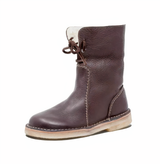 Mid-Calf Boots : Chic Women's Casual Leather Mid-Calf Boots for Everyday Style and in van Seroa