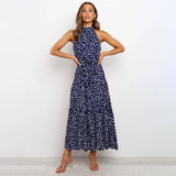 dresses : Robe Midi Fluide Femme Élégante - Parfaite pour l'Été, Cérémonie ou Soirée in Bleu van Seroa
