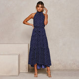 dresses : Robe Midi Fluide Femme Élégante - Parfaite pour l'Été, Cérémonie ou Soirée in Bleu marine van Seroa