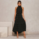 dresses : Robe Midi Fluide Femme Élégante - Parfaite pour l'Été, Cérémonie ou Soirée in Noir van Seroa