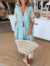 Robes : Robe Femme Casual Mi-longu Confort in Bleu van Seroa