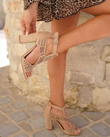sandals : Sandales Femme Cuir Talon Bloc in van Seroa