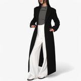Women's Coats & Jackets : Trench Long Femme Élégant Beige avec Ceinture - Vêtement d'extérieur Classique Intemporel in Néron van Seroa