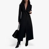 Women's Coats & Jackets : Trench Long Femme Élégant Beige avec Ceinture - Vêtement d'extérieur Classique Intemporel in van Seroa