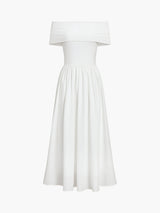 dresses : Robe Maxi Femme Épaules Dénudées in Blanc van Seroa