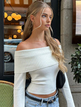 top blouses : Pull Femme Ajustée Épaules Dénudées in van Seroa
