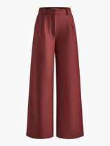 skirts : Pantalon taille haute à jambes larges avec plis Victoria Femme in Rouge van Seroa