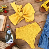 Maillots de bain pour femmes : Bikini Femme Bandeau Doré Élégant Maillots de bain pour femmes in van Seroa