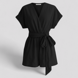 Combinaisons : Combinaison Femme Pantalon Large Fluide Habillement Chic in Noir van Seroa