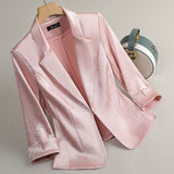 Autumn Collection : Blazer Élégant en Satin pour Femme Autumn Collection in Rose Pêche van Seroa