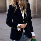 Autumn Collection : Blazer Velours Femme Cintrée - Veste Élégante Douce pour Soirée, in Noir van Seroa