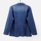 Autumn Collection : Blazer Femme Bleu Marine Coton Ajustée in van Seroa