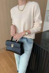 Autumn Collection : Blouse Femme Manches Longues Col Rond Laine in Beige van Seroa