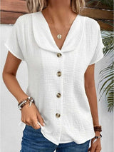 Blouses : Chemisiers Femme Chemise Coton Ample Boutonnée in Blanc van Seroa