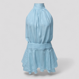Robes : Robe Femme Mini en Chiffon Polyester Mode Féminine in Bleu van Seroa