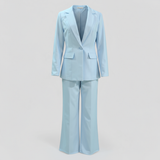 Costumes pour femmes : Ensemble Tailleur Femme avec Blazer et Pantalon Polyester in Bleu Lac van Seroa