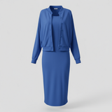 Robes : Ensemble Femme Midi Robe et Bomber Confort Look Sportif in Bleu van Seroa