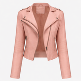 Veste Biker Femme Noire en Polyester - Style Moto Élégante et Confortable