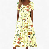 Dresses : Robe longue fleurie Boho pour femme avec cache-maillot intégré pour la plage et la mer in Giallo van Seroa