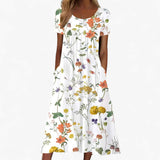 Dresses : Robe longue fleurie Boho pour femme avec cache-maillot intégré pour la plage et la mer in Rosso van Seroa
