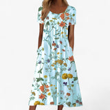 Dresses : Robe Longue Florale Boho pour Femme avec Cache-maillot Intégré pour la Plage et la Mer in Bleu clair van Seroa