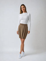 top blouses : Top Femme Col Roulé Côtelé Ajusté in van Seroa