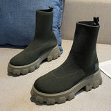 Bottes pour femmes : Ensemble Femme Élégant Bottes Chaussettes in Vert armée van Seroa