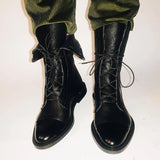 Bottes pour femmes : Bottes Femme Bottines Noires Cuir Noir in van Seroa
